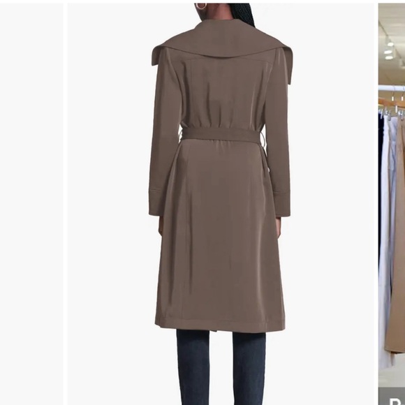 Avex Les Filles Belted Drape Front Trench Small NWT - Picture 3 of 16